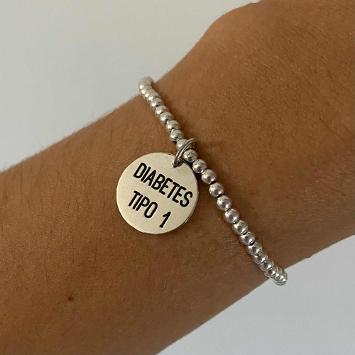 Pulsera Diabetes Plata