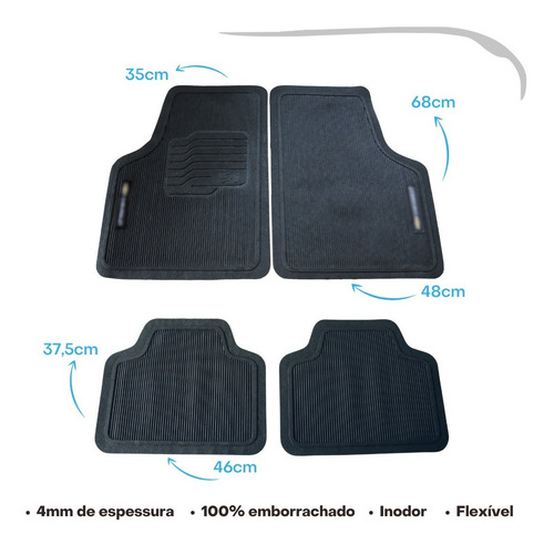 Imagem 3 de 6 de Tapete De Carro Emborrachado Novo Para Peugeot 207 06 07 08