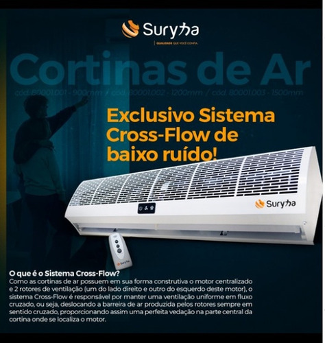 Cortina De Ar Suryha 120cm Com Controle 80001.002 220v