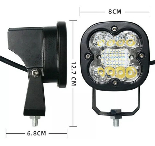 Imagen 2 de 10 de Neblineros Focos Cree Led 12/80v + Cableado Ramal 2 Metros