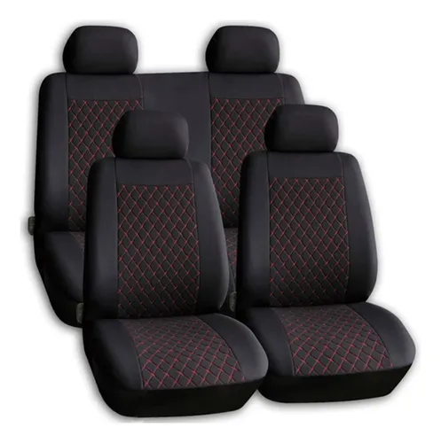 comprar Forro De Asiento 10pcs Negro Con Cosido Hilo Rojo Para Coche