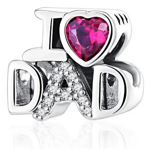 Charm Para Pulsera Amo A Mi Papa I Love Dad Plata S925