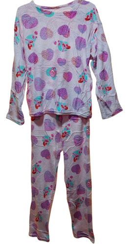 Pijama Juvenil Peluche Liviano Soft Estampado (36-40)