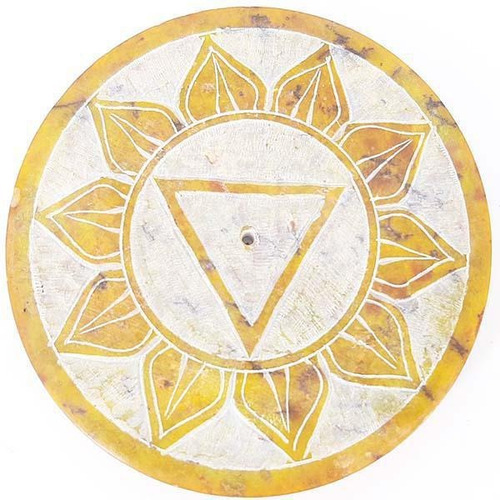 Incensário Pedra Mandala Sol Chakra Plexo Solar