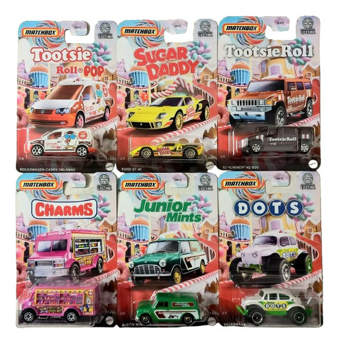 Candy Series Set De 6 Matchbox Metal