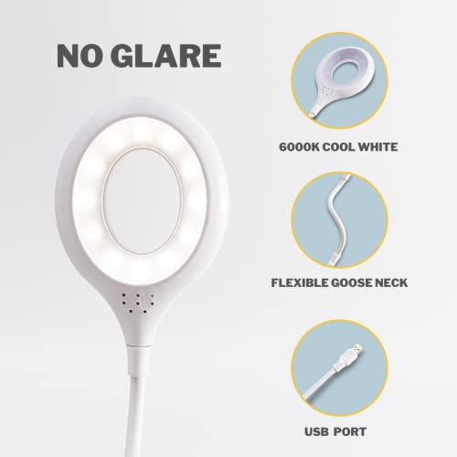 Luz De Lámpara Usb, Flexo De Cuello De Ganso Ajustable...