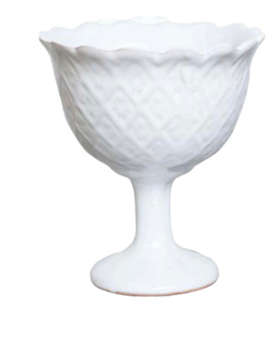 Maceta Copa Francesa Ceramica Color Blanco Blanco Copa Bombon