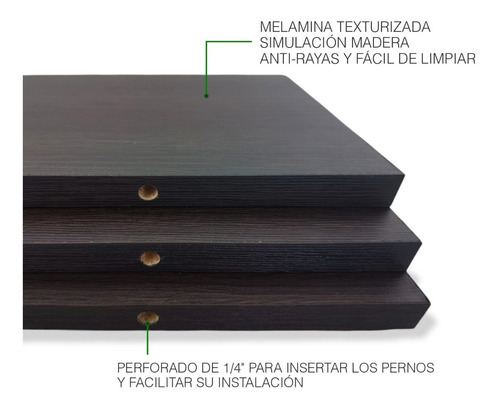 Imagen 2 de 8 de Set De 3 Repisas Flotantes Minimalistas Madera 30x15 Cm Color Roble Dakar
