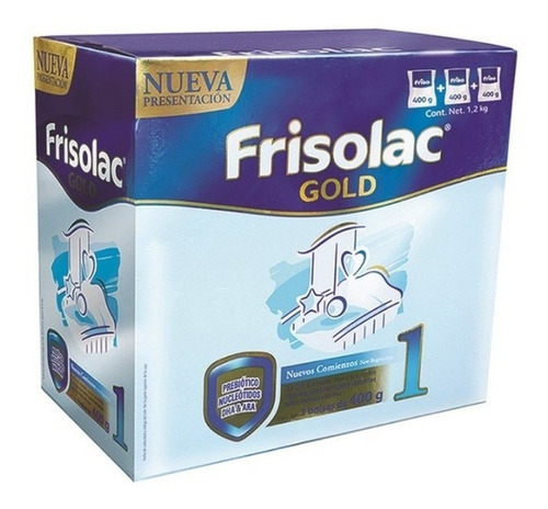 Leche de fórmula en polvo sin gluten  Frisolac Gold 1 New Begginnings  en caja de 1.2kg - 0  a  6 meses