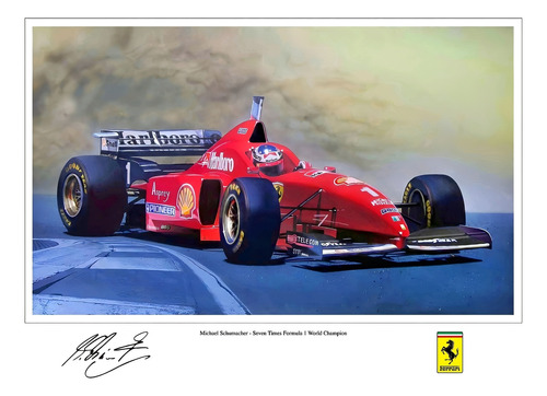 Michael Schumacher Ferrari Póster 48x33cm