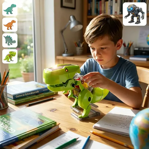 Kit De Robot Solar 3 En 1 Para Montar – Dinosaurio, Insecto Y Perforadora – Juguete Educativo STEM Sin Pilas Para Niños – Regalo De Cumpleaños Y Navidad