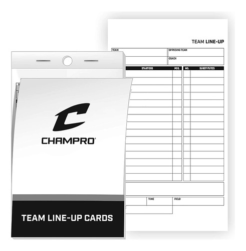 Champro Juego De 25 Tarjetas De Alineación, Color Blanco, 4.