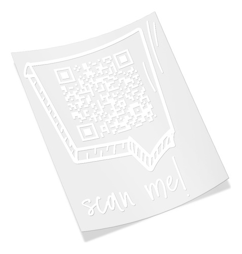 Adhesivo Vinilo Troquelado Scan Me Escaneame Codigo Qr
