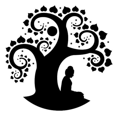 Vinilo Decorativo Meditación Del Árbol De Buda