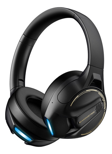 Audífonos Inalámbricos Bluetooth 5.3 Monster Xkh03 Anc Color Negro Color de la luz Azul