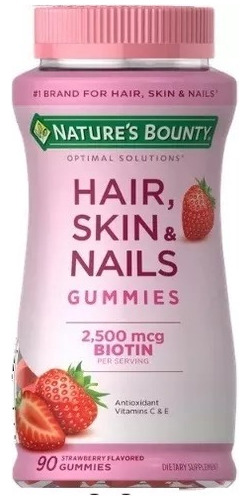 Natures Bounty 90 Gomitas Hair, Skin & Nails Biotin 2500mcg