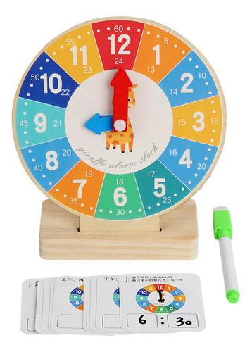 Niños Enseñanza Relojes Reloj De Madera Juguete
