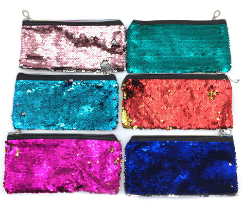 Cartuchera Con Lentejuelas Reversibles, Pack X12