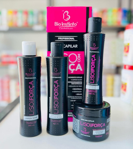 12 Kit Capilar Liso Com Força Bio Instinto 4 Itens