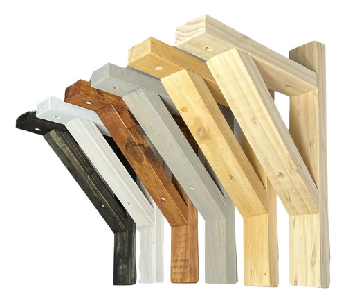 Pack 2 Estructura De Aplique Lampara Escuadra De Madera