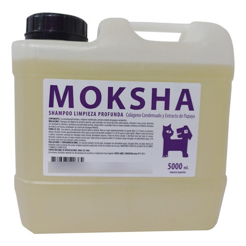 Shampoo Belleza Limpieza Profunda Moksha X 5 Litros