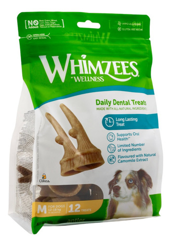 Whimzees Premios Forma De Cuerno Perros De 12-18 Kg 12 Pzas