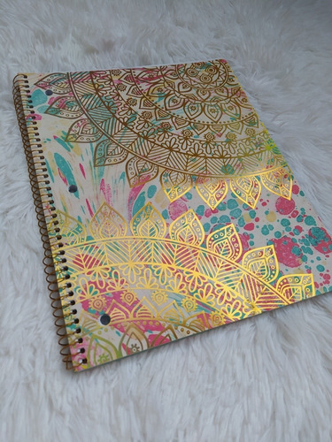 Cuaderno O Libreta Con Mándala Dorada