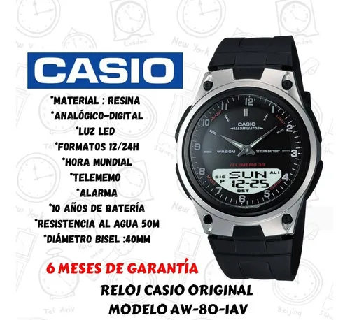 Manual de reloj casio modelo aw 80 hotsell