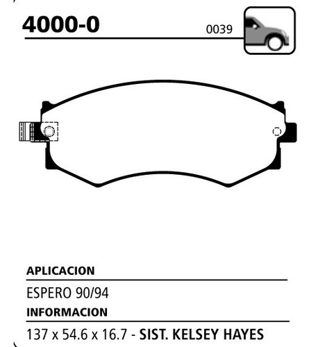 Juego Pastillas De Freno Delanteras Korando Family 4x4