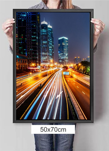 Imagem 3 de 8 de Quadro 50x70 Moldura Premium Cidade Moderno New York Cid05