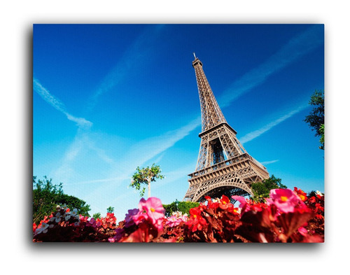 Cuadro Decorativo Canvas 80x120 Torre Eiffel Rosales