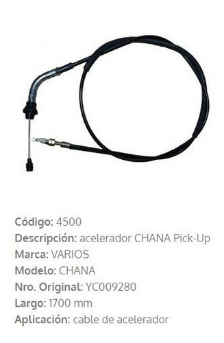 Cable De Acelerador Chana Pick-up 1702mm
