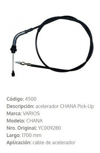 Imagen 1 de 4 de Cable De Acelerador Chana Pick-up 1702mm