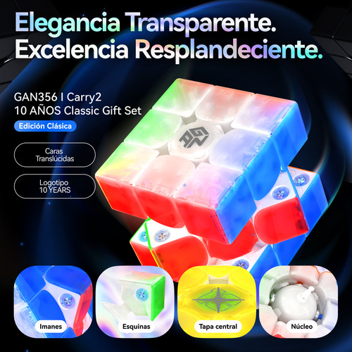 Gan Icarry2 Uv, Cubo Rubik 3x3 Smart Cube 10th Specialized