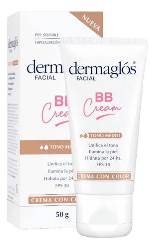 Dermaglós Facial Bb Cream Fps 30 Crema Tono Medio 50grs