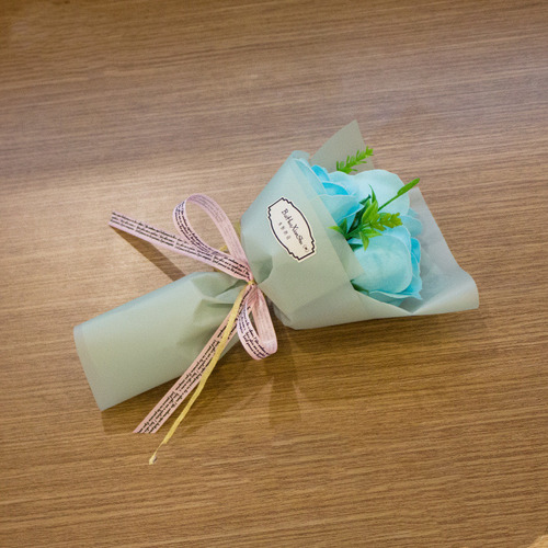 Simulação De Buquê Pink 3 Soap Roses Flower Chinese