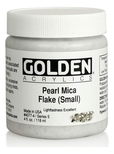 Frasco Pequeño De 4 Oz De Escamas De Mica Perla Median...