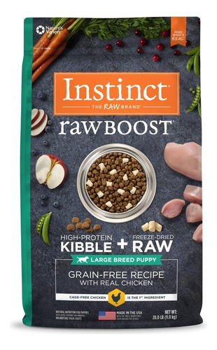 Croquetas Instinct Raw Boost Cachorros Razas Grandes 9.07 Kg