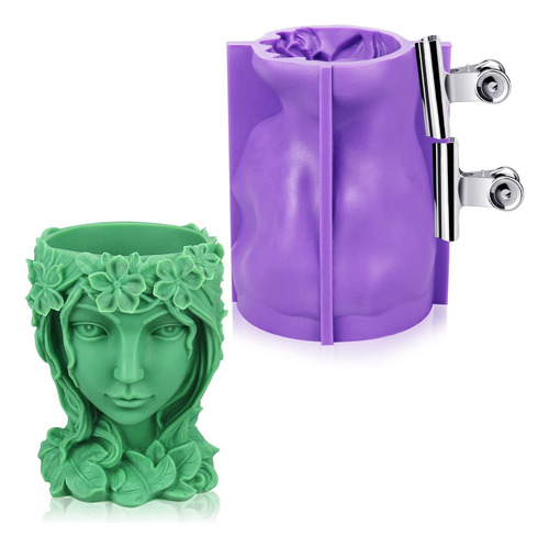 Molde De Silicona Para Maceta De Jarrón Para Cabeza De Dama