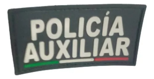 Insignia De Pvc Para Brazo Policia Auxiliar 9.5 X 5