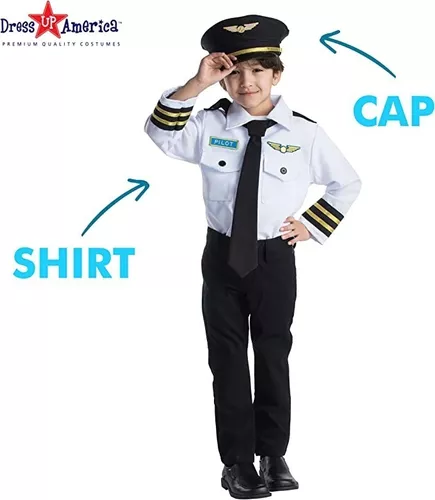 Disfraz De Piloto Aviador Para Niño Traje De Capitan Avion