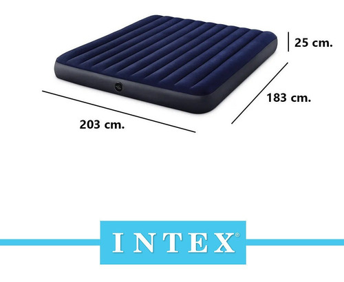 Imagen 2 de 3 de Colchon Inflable Intex King Dura Beam 64755 183x203x25