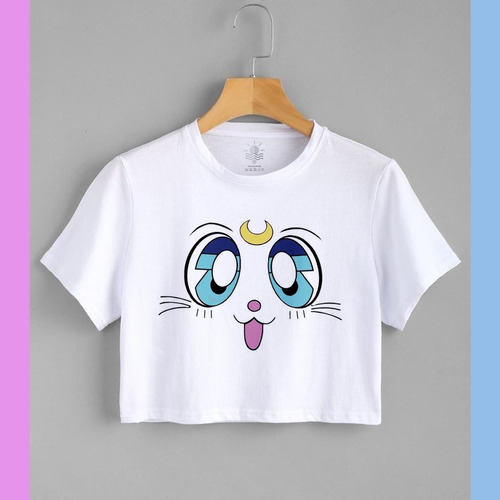 Cropped Sailor Moon Gatinho Artemis Blusinha Blogueira Top