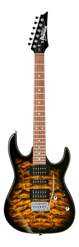 Guitarra eléctrica Ibanez RG GIO GRX70QA gio de álamo sunburst brillante con diapasón de amaranto