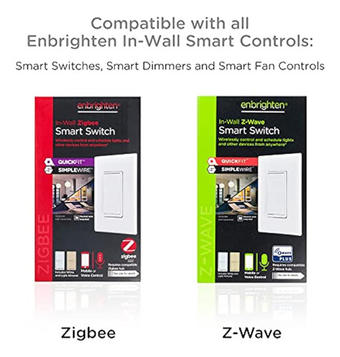 Enbrighten Add-on Switch Quickfit Y Simplewire, In-wall Rock