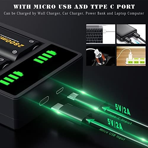 Imagen 4 de 7 de 2 Baterias 2800mah Para Xbox One X S Elite +cargador Usb