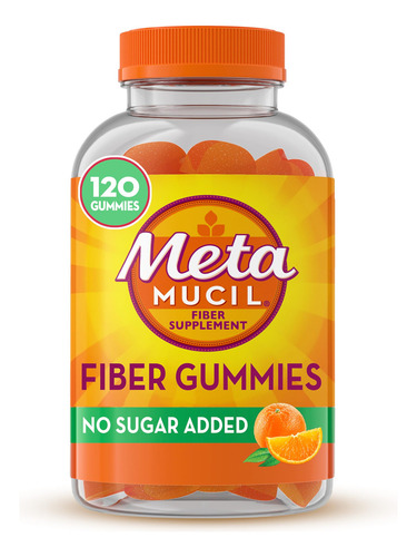 Suplemento De Fibra Metamucil Fiber Gummies Orange 120 Unidades
