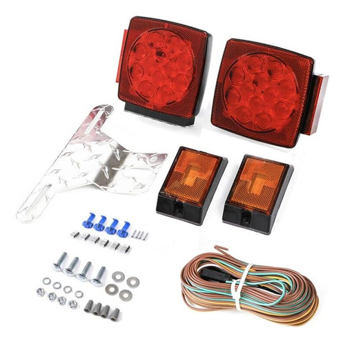 Kit De Luz De Remolque Sumergible Led De 12v Remolque D...