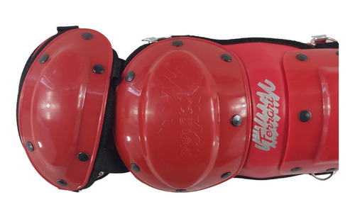 Espinilleras De Béisbol Doble Protección Color Rojo Radach