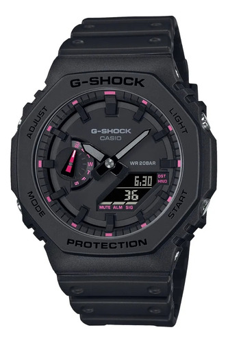 Reloj Casio G-shock Ga-2100 Para Caballero Correa Negro Bisel Negro Fondo Negro